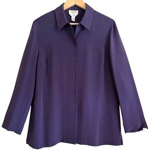 TALBOTS Vintage 100% Pure Silk Preppy Formal Business Casual Lightweight Top 14P